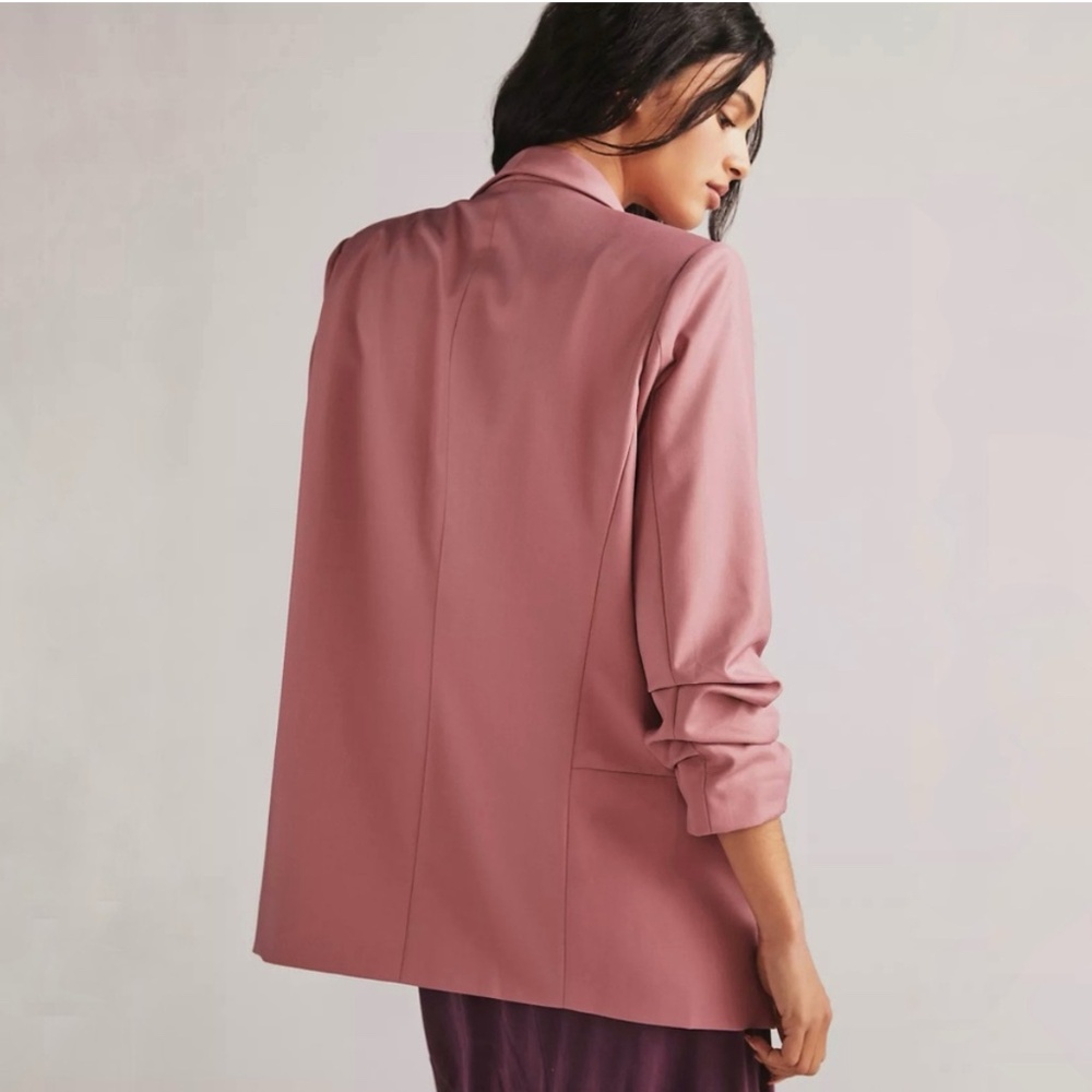 Mare Mare x Anthropologie Cinch Sleeve Blazer Mauve Size 2X Plus Dusty Rose Pink - Picture 9 of 10